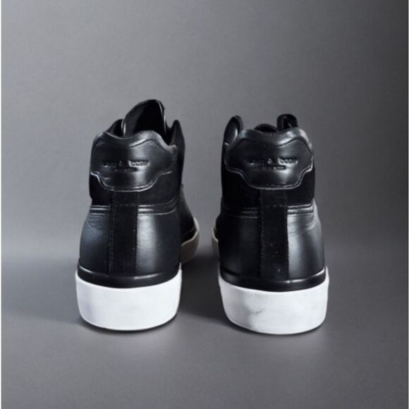 Rag & Bone RB Army High Sneakers in Black Leather - Picture 7 of 16